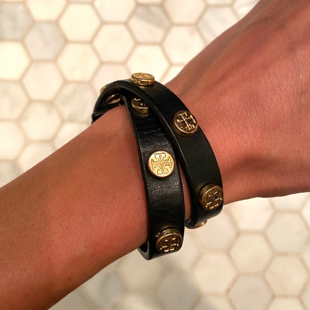 Tory Burch Logo Stud Wrap Bracelet